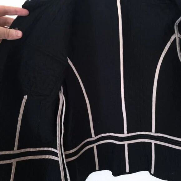 I.E. Relaxed Women’s Coat Military Utility Quilted Black Minimalist Size Med - Picture 5 of 12